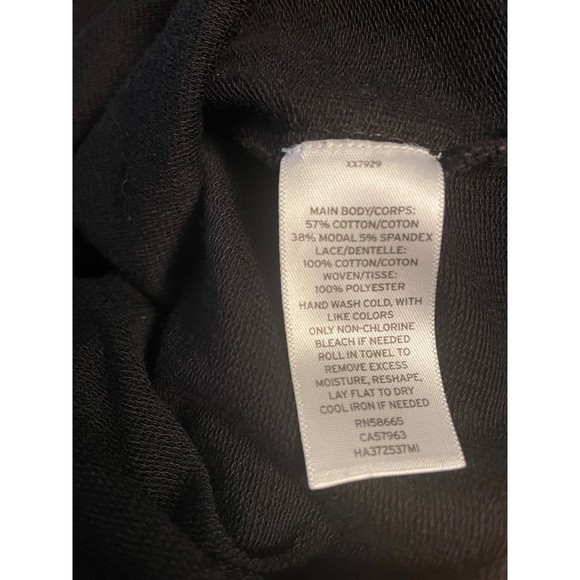 EUC Halogen Black Lace Yoke Ruffle Top with Bell Sleeves- Size XS - Picture 6 of 6